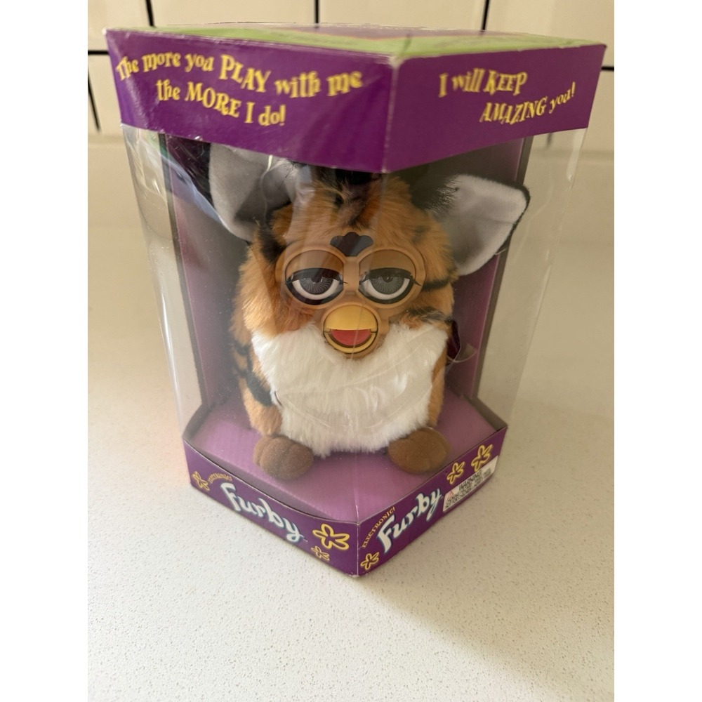VINTAGE 1998 FURBY MODEL 70-800 TIGER STRIPE/GREY EYES NEW SEALED